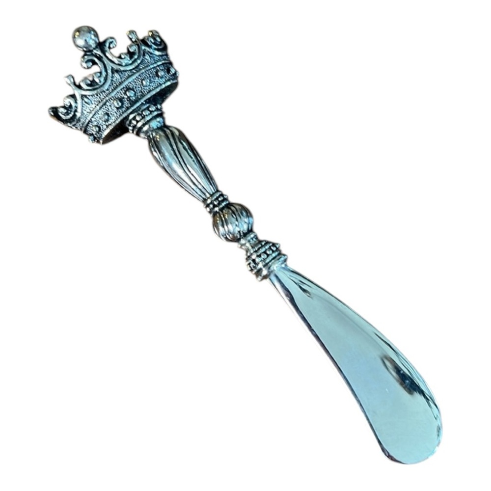 RARE Mudpie Crown Butter Cheese Knife Spreader Charcuterie